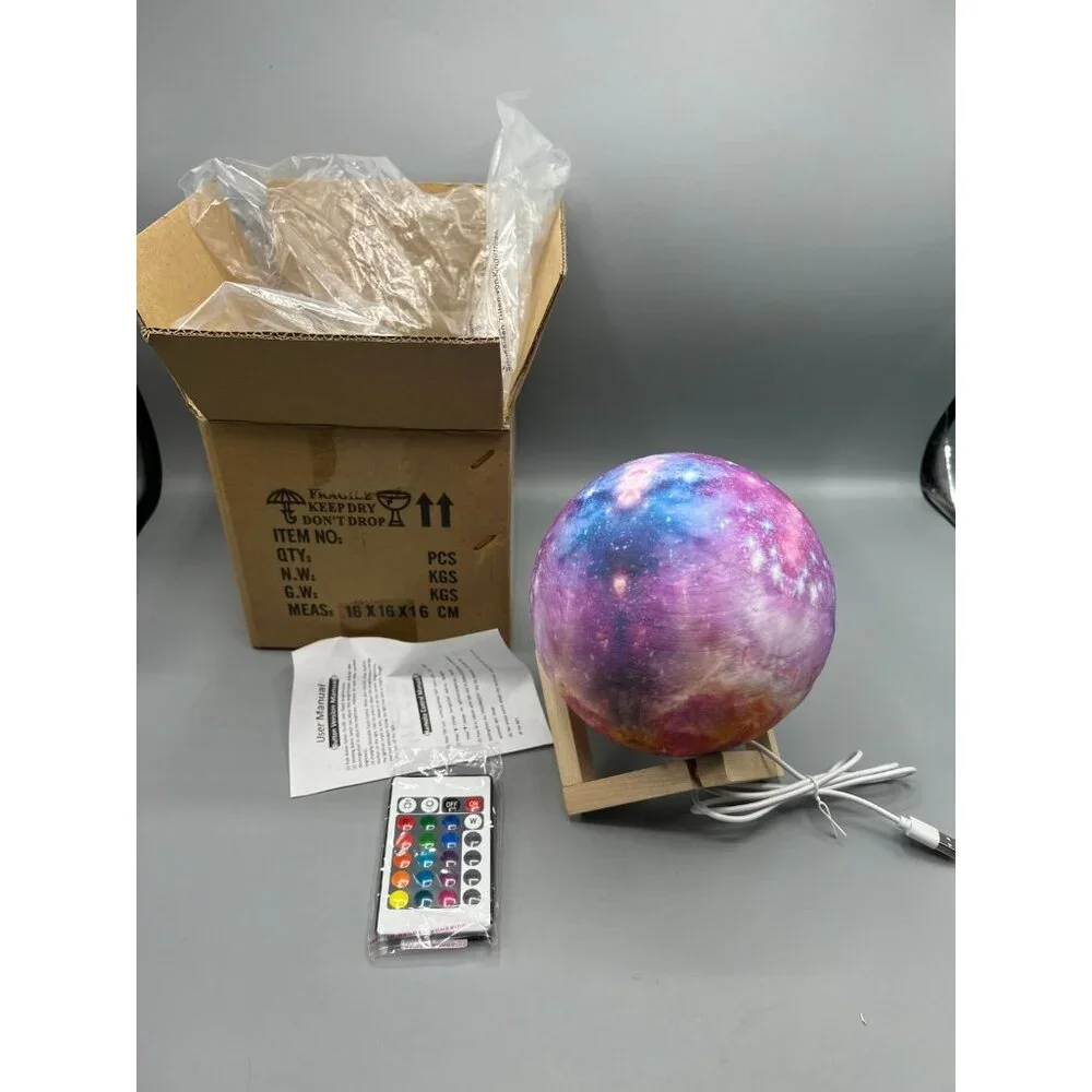Galaxy Moon Lamp Multi Color USB Remote Touch Night Light & Decor Space Ambiance